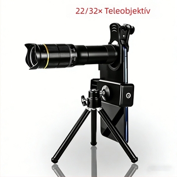 4K okostelefon teleobjektív zoom 22×/32× – fényképezéshez és videózáshoz külső teleobjektív