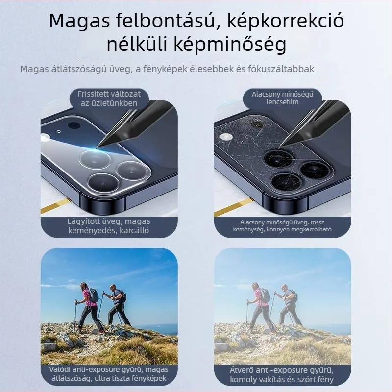 Apple iPhone 17 sorozathoz kameraobjektív védőfólia – teljes lefedettség