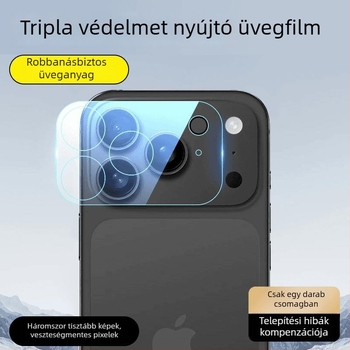 iPhone 17 sorozat hátlapi kamera objektív védőfóliája – edzett fólia a 17, 17 Pro, 17 Pro Max és 17 Air modellhez