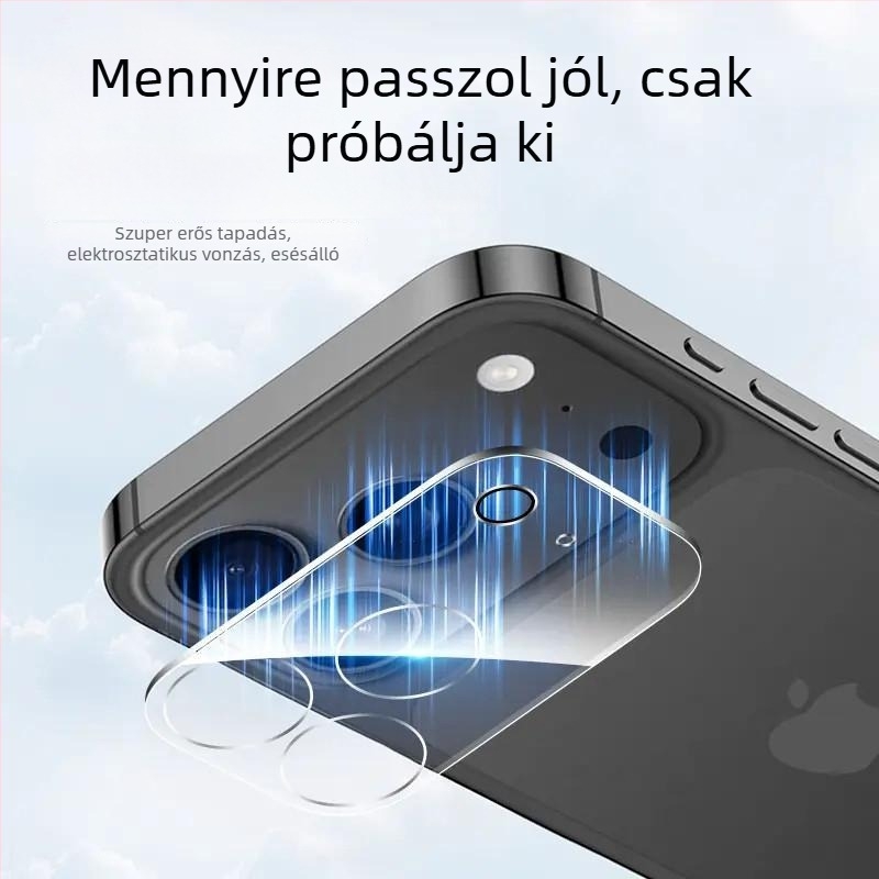 iPhone 17 sorozat hátlapi kamera objektív védőfóliája – edzett fólia a 17, 17 Pro, 17 Pro Max és 17 Air modellhez