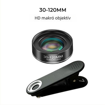 Ultraéles makroobjektív mobiltelefonhoz ékszerek és drágakövek számára, 30–120 mm telemakro zoom, polarizált, csillagfény világítással, univerzális telefonos fotózás