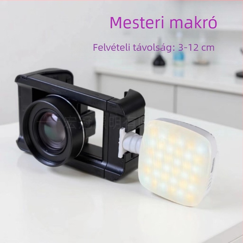 Ultraéles makroobjektív mobiltelefonhoz ékszerek és drágakövek számára, 30–120 mm telemakro zoom, polarizált, csillagfény világítással, univerzális telefonos fotózás