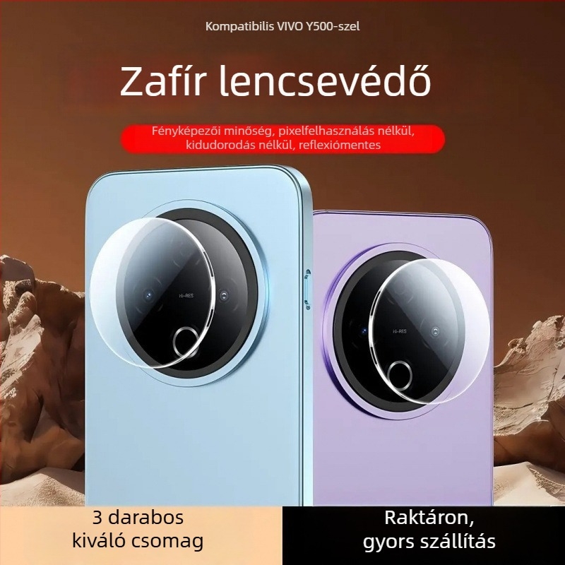 Vivoy500 lencsevédő fólia Y500-hoz – edzett fólia, karcolásálló, teljes lefedettség, esésálló, kód V2509A