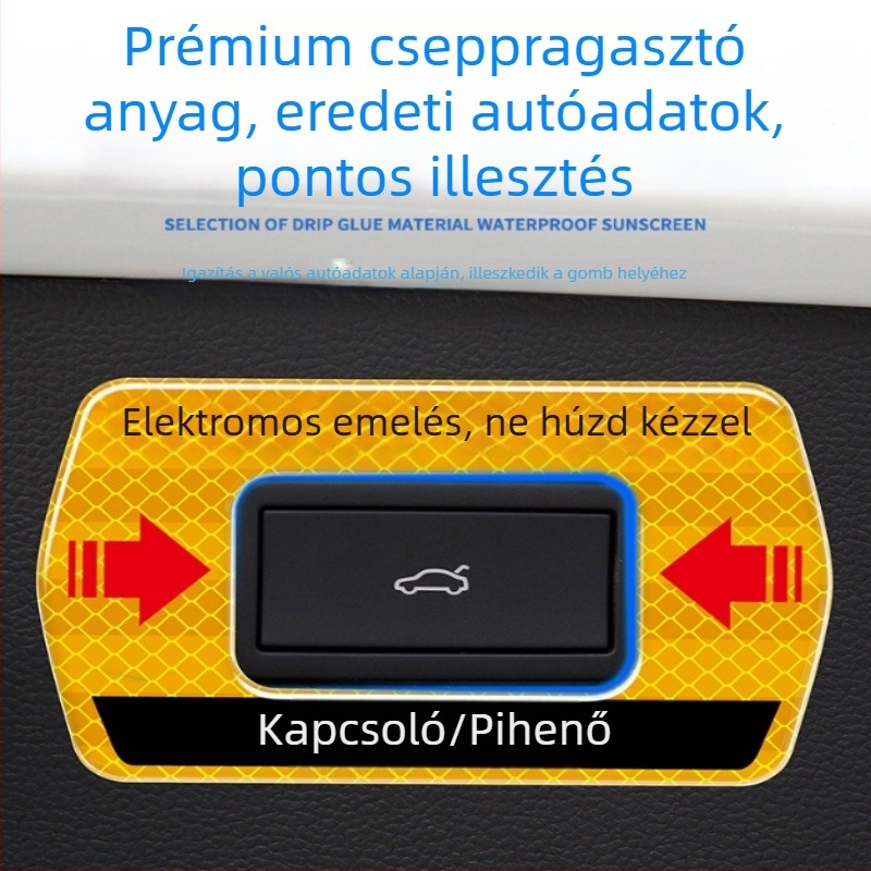 VW Taos elektromos hátsó ajtó figyelmeztető matricák, tükröző belső dekoráció, kompatibilis 24 modellhez, Gana márka, CCD-szenzor