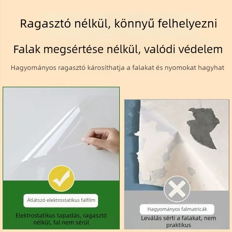 Átlátszó konyhai fali matrica - olajálló, hőálló, vízálló, öntapadós