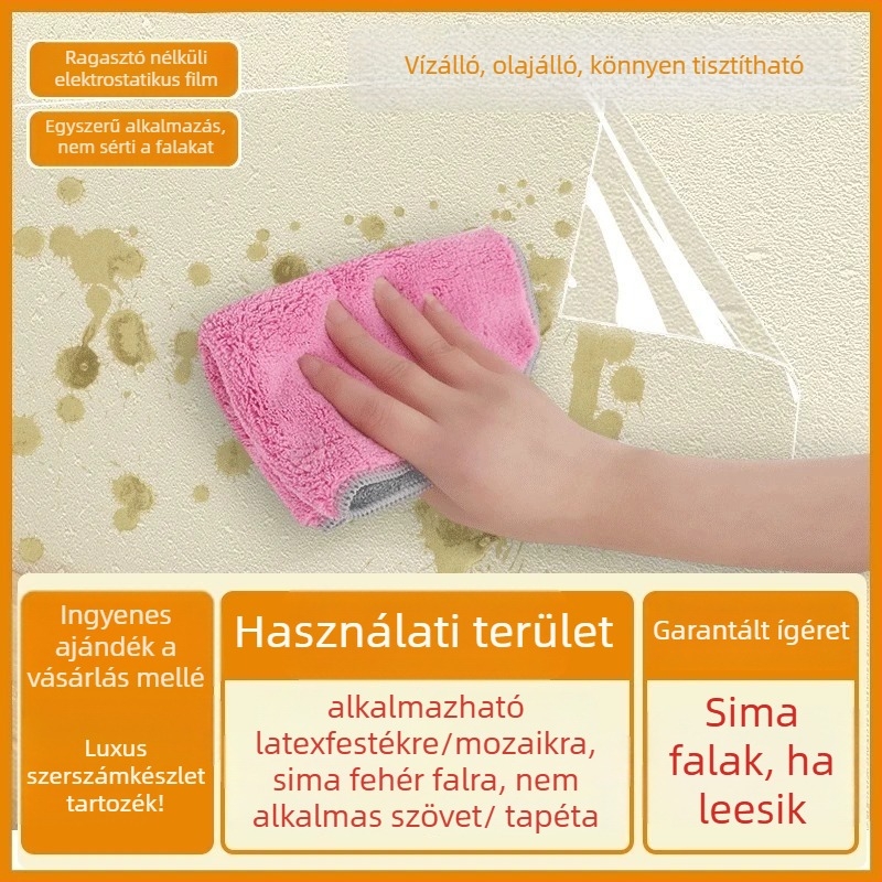 Átlátszó konyhai fali matrica - olajálló, hőálló, vízálló, öntapadós