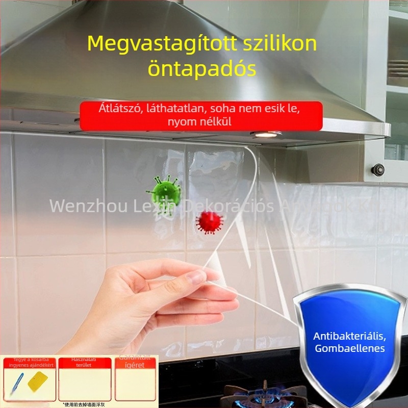 Átlátszó konyhai fali matrica - olajálló, hőálló, vízálló, öntapadós