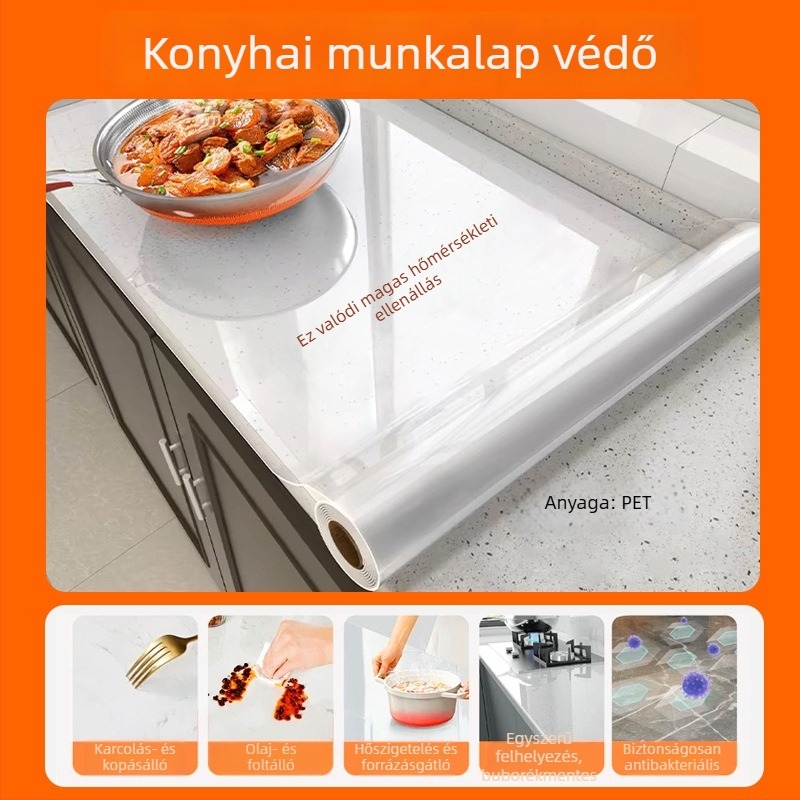 PVC védőfólia konyhai munkalaphoz, mintás márvány/quartz, hőálló, vízálló, olajálló