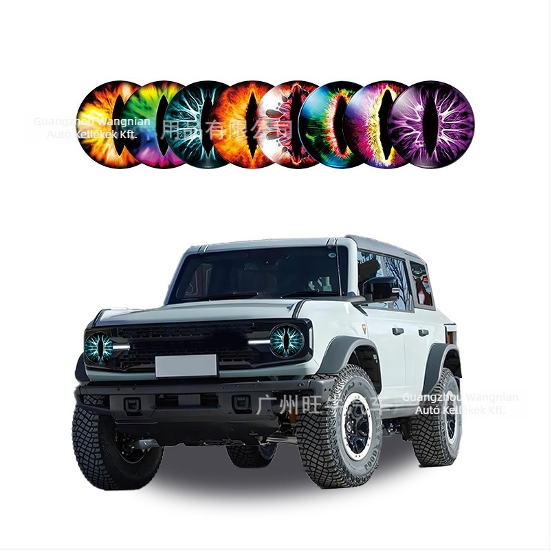 Beast Eye fényszóró decal – 3D geometriai minta, testreszabható, öntapadós Jeep fényszórókhoz (Wangniu)