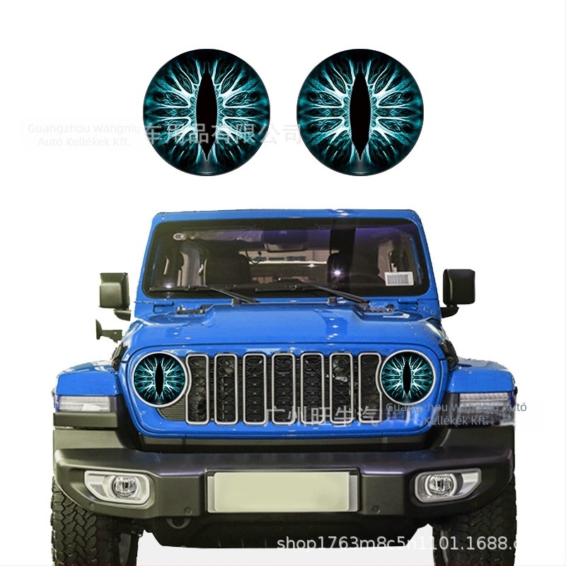 Beast Eye fényszóró decal – 3D geometriai minta, testreszabható, öntapadós Jeep fényszórókhoz (Wangniu)