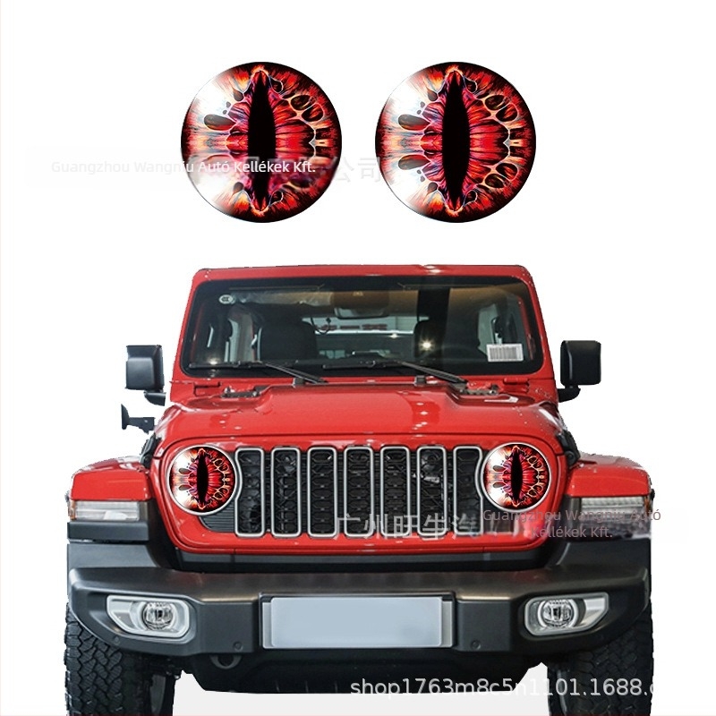 Beast Eye fényszóró decal – 3D geometriai minta, testreszabható, öntapadós Jeep fényszórókhoz (Wangniu)