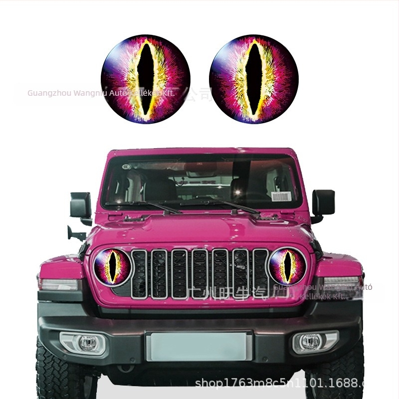 Beast Eye fényszóró decal – 3D geometriai minta, testreszabható, öntapadós Jeep fényszórókhoz (Wangniu)