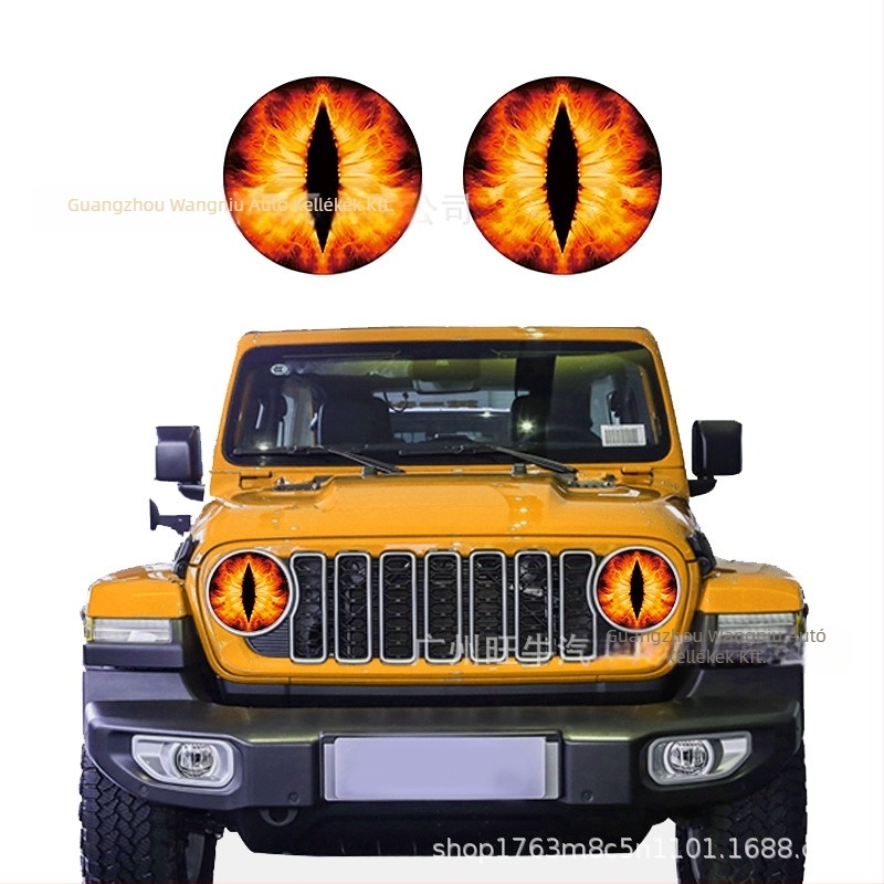 Beast Eye fényszóró decal – 3D geometriai minta, testreszabható, öntapadós Jeep fényszórókhoz (Wangniu)
