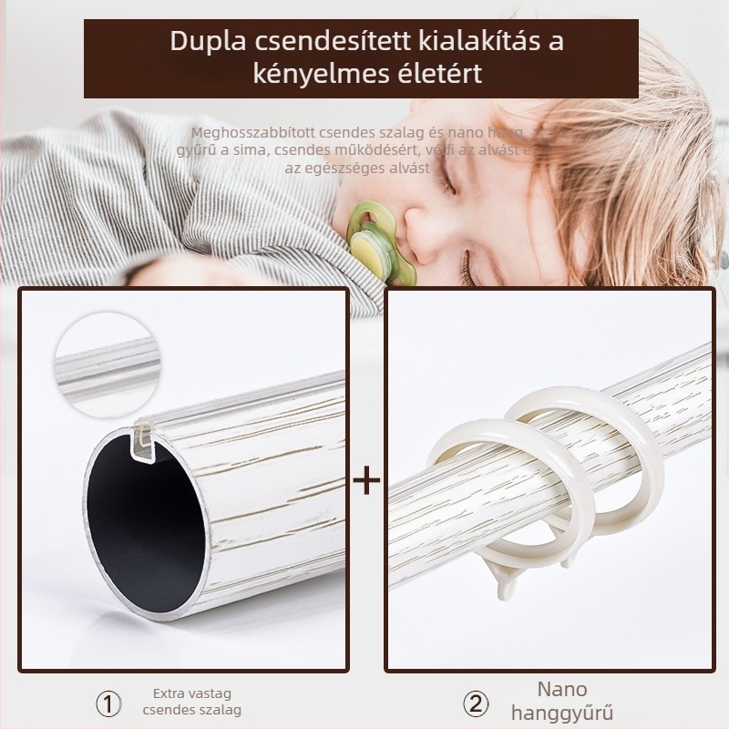 Laka Fa mintázatú alumínium-ötvözetű római rúd függönyhöz, modern minimál stílus, testreszabható