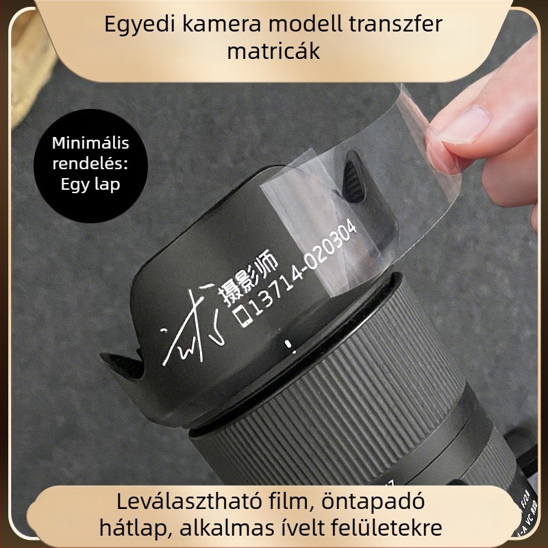 Kamera matrica készlet UV-transzferrel, objektív logó dekorációval és kristályos kijelzőcímkével