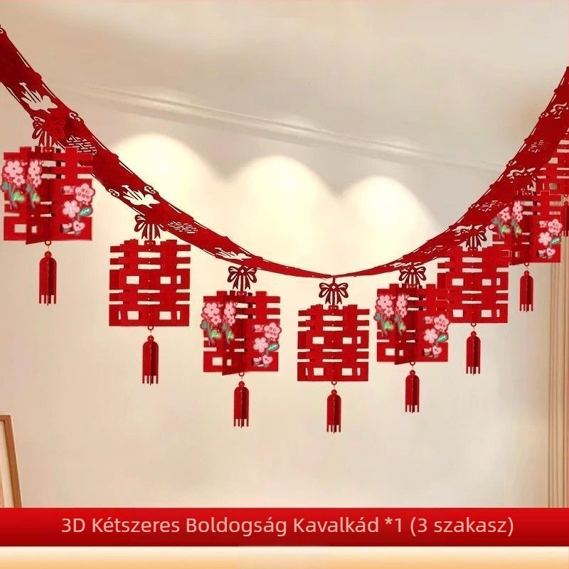 Esküvői szobai virágdísz - nem szövött anyag, szalag, Latte art; Márka Chuan chuan red; Helyszínelrendezési kellékek
