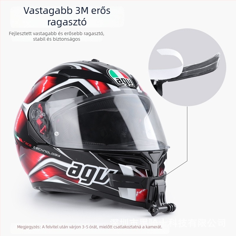 GoPro Hero11 sisak állvédő tartó, integrált ragasztó kialakítás, PVC/ABS, 37 g, kompatibilis GoPro, DJI és Insta360 és más akciókamerákkal