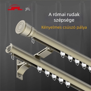 Római rúd alumíniumötvözetből, csúszó sínes függönyökhöz, integrált rúddal, oldalsó szerelés, modell JFL772-16