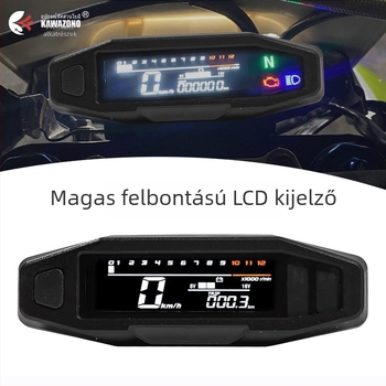 KAWAZONO Lcd műszer motorkerékpárhoz, modell Lcd instrument, 12V univerzális, vas és műanyag kivitel, 200 g