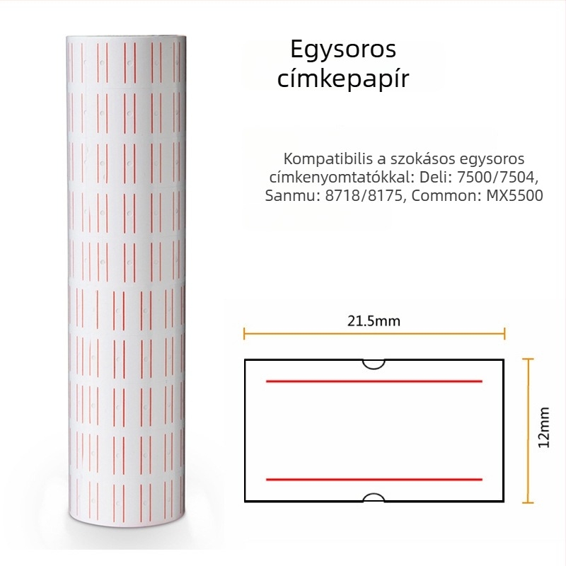 Ruházathoz való önragasztó árcímke papír, egysoros árcímke papír