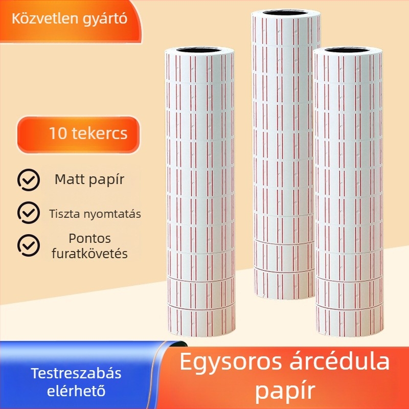 Ruházathoz való önragasztó árcímke papír, egysoros árcímke papír