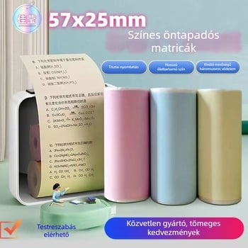 Meow Meow géphez címke papír, modell 57-25, dupla offset papír, három tekercs/csomag, dupla perforált él, testreszabás elérhető