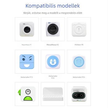 Meow Meow Machine termikus öntapadó papír, vastagság 0,09 mm, anyag: dupláz offset papír, 2 réteg, tépő él: dupla tépés, dobozonként 200 tekercs