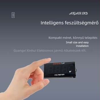 RPMACE elektromos motorkerékpár feszültségmérő – vízálló LCD kijelző, kompakt ABS ház, 0-150V tartomány