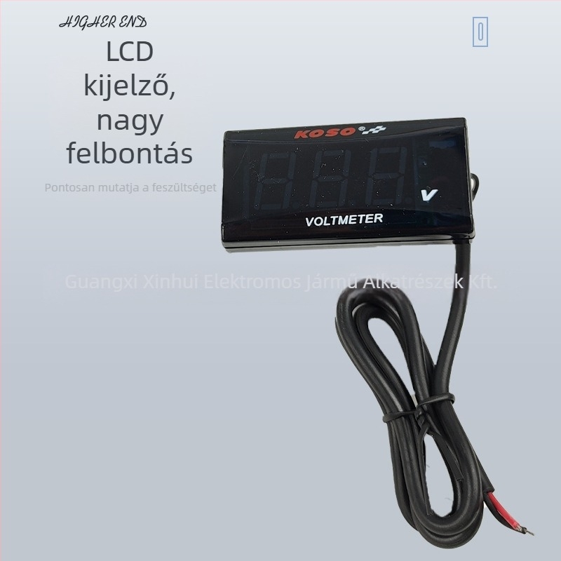 RPMACE elektromos motorkerékpár feszültségmérő – vízálló LCD kijelző, kompakt ABS ház, 0-150V tartomány