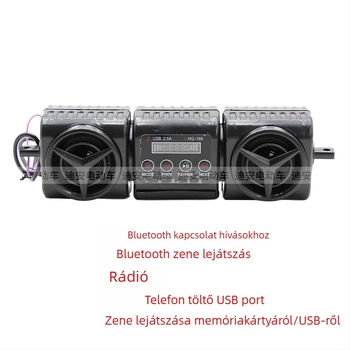 Kormányra szerelt Bluetooth hangszóró – 12V, műanyag, Lu qing