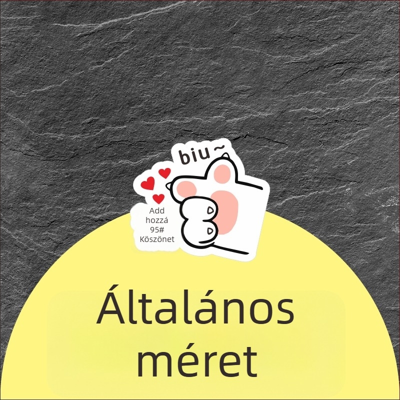 Reflektív autómatrica a tankfedélhez – személyre szabott macska tappancs dizájn, karikatúra stílus, szívófejes rögzítés