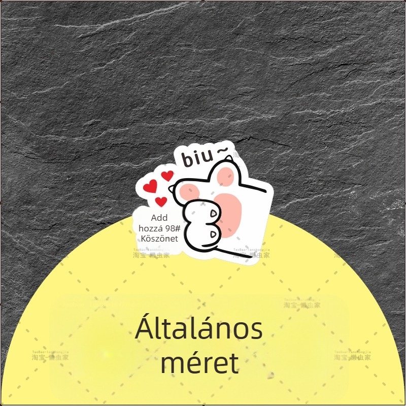 Reflektív autómatrica a tankfedélhez – személyre szabott macska tappancs dizájn, karikatúra stílus, szívófejes rögzítés