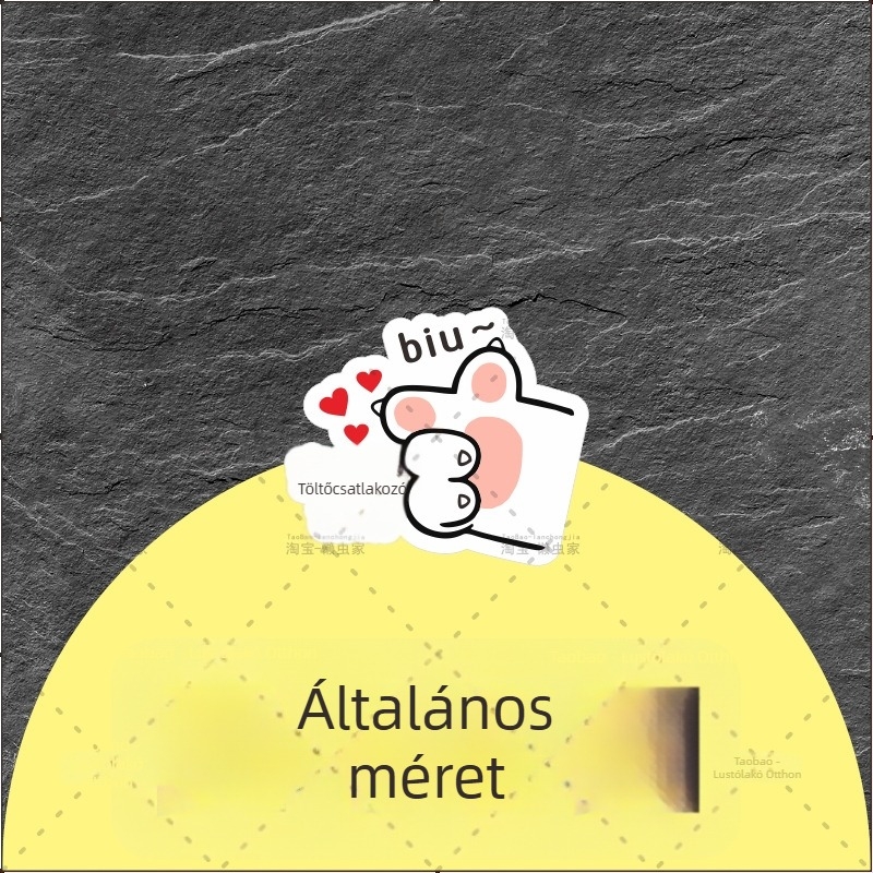 Reflektív autómatrica a tankfedélhez – személyre szabott macska tappancs dizájn, karikatúra stílus, szívófejes rögzítés