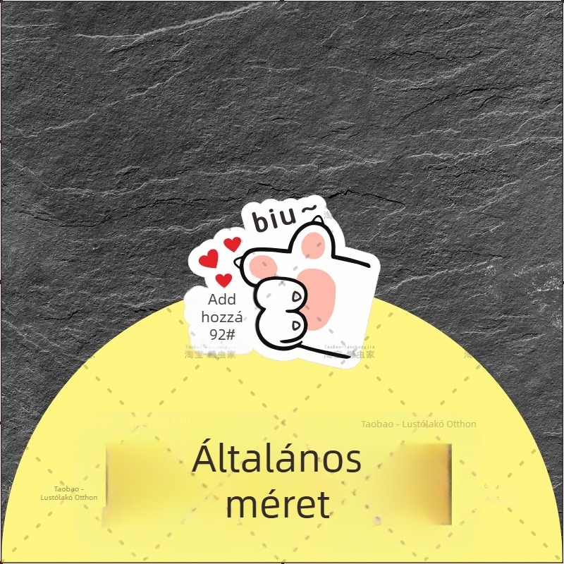 Reflektív autómatrica a tankfedélhez – személyre szabott macska tappancs dizájn, karikatúra stílus, szívófejes rögzítés