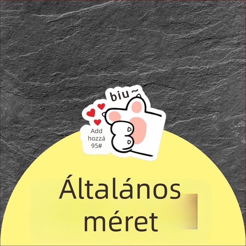 Reflektív autómatrica a tankfedélhez – személyre szabott macska tappancs dizájn, karikatúra stílus, szívófejes rögzítés