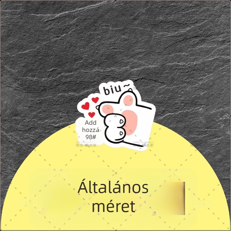 Reflektív autómatrica a tankfedélhez – személyre szabott macska tappancs dizájn, karikatúra stílus, szívófejes rögzítés