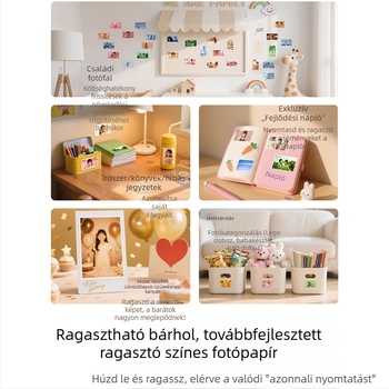 Polaroid-stílusú gyerekkamera K23 – azonnali nyomtatás, 2,4 hüvelykes LCD, TF-kártya, videófelvétel, 5-6 óra üzemidő