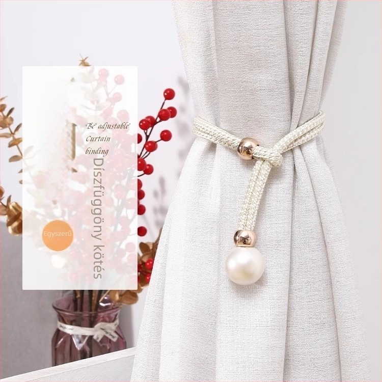 Gyöngyös függönyzsinórok, textile függönykiegészítők, egyszerű és modern stílus