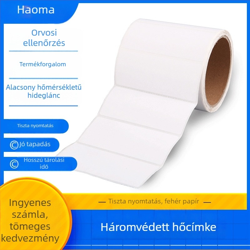 Ipari minőségű termoszalag papír kórházi vérvételi és infúziós címkékhez – tesztcső kódok és SKU címkék