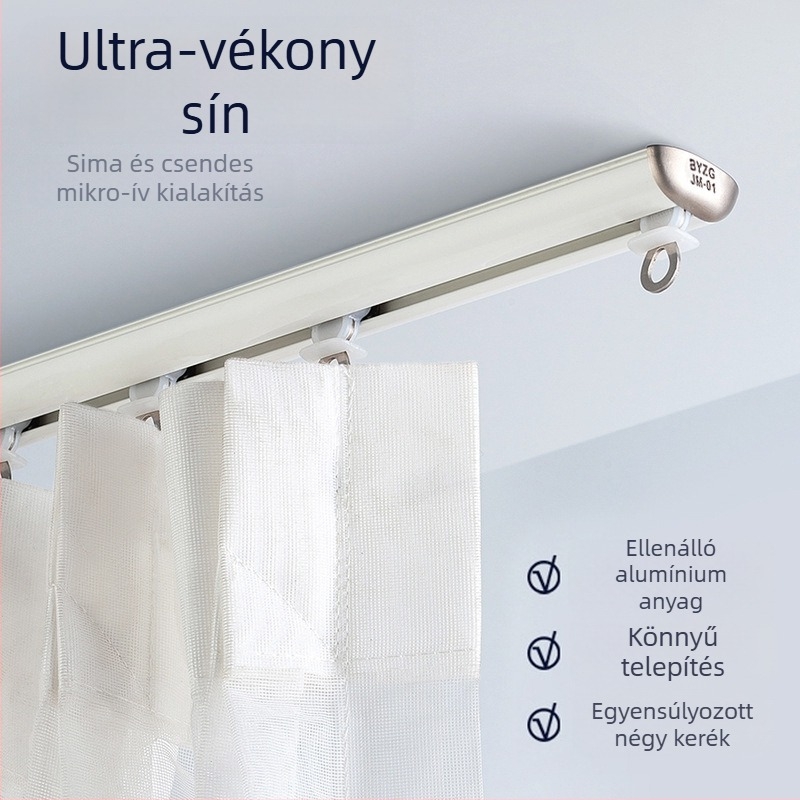 Függöny sín - Ultra vékony HL001, alumínium ötvözet, Huan Li márka, modern minimalist stílus