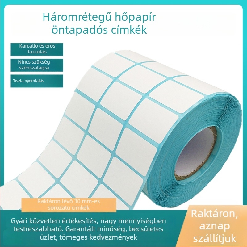 Haoyang 30 mm termikus öntapadós vonalkód címke, sorozat – ár és súly címke