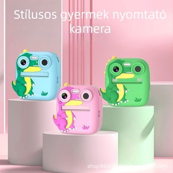 Gyerekeknek szánt azonnali nyomtatású kamera - 48MP, 2,8 hüvelykes LCD, TF kártya, ABS+szilikon test, 1500mAh akkumulátor (D12)