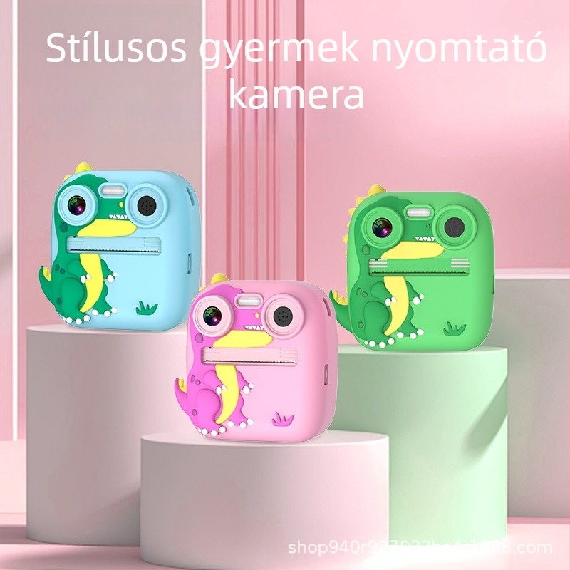 Gyerekeknek szánt azonnali nyomtatású kamera - 48MP, 2,8 hüvelykes LCD, TF kártya, ABS+szilikon test, 1500mAh akkumulátor (D12)