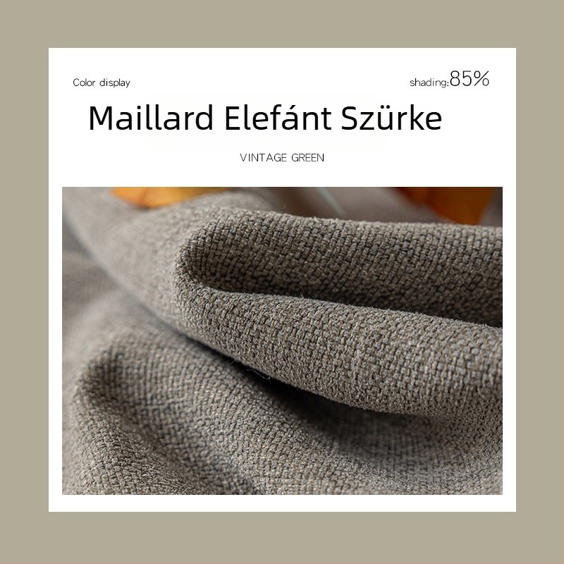 Francia stílusú fekete szegéllyel ellátott chenille pamut-len függönyök vintage zöld színben, nappalira és hálószobára, sötétítő hatású