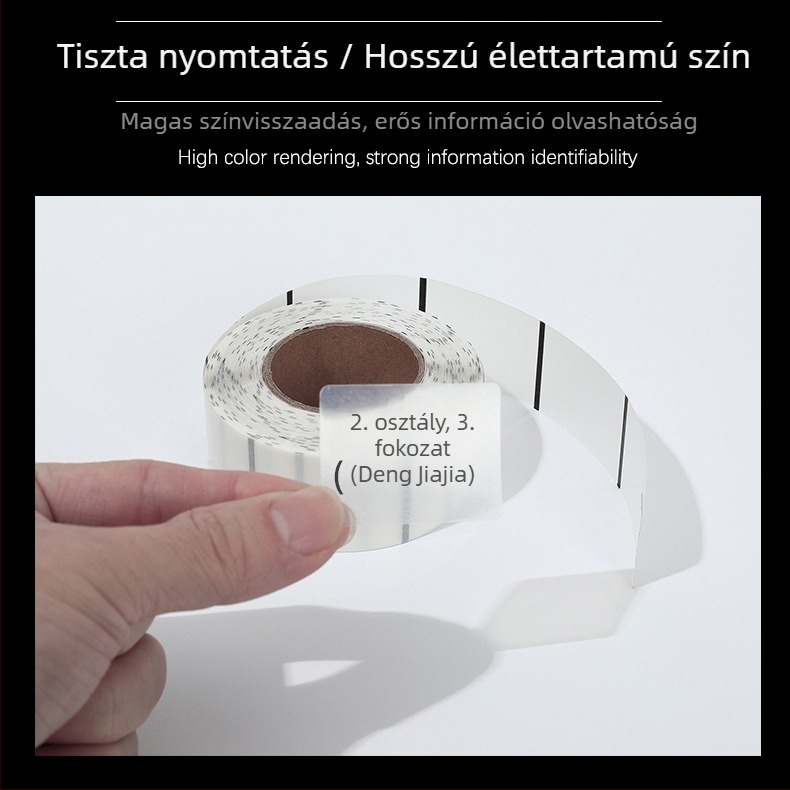 Termikus címke papír, öntapadós PVC vonalkód címke, átlátszó és vízálló, szakadásálló hőnyomtatáshoz