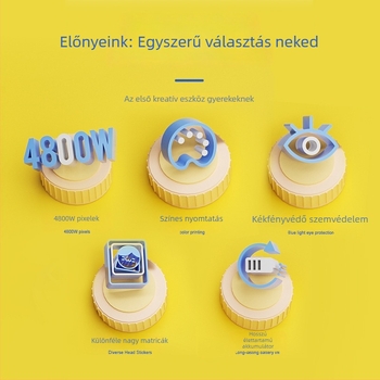 Gyerek kamera színes nyomtatással és csatlakoztathatósággal telefonhoz (Z269 modell; 4,8 MP; TF-kártya tárhely; ABS ház; 6 órás üzemidő)