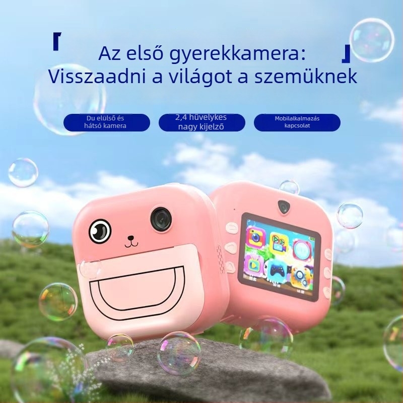 Gyerek kamera színes nyomtatással és csatlakoztathatósággal telefonhoz (Z269 modell; 4,8 MP; TF-kártya tárhely; ABS ház; 6 órás üzemidő)