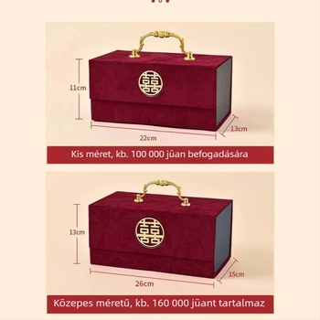 Esküvői ajándékdoboz, flanel anyagú pénzdoboz, jegyes ajándékdoboz