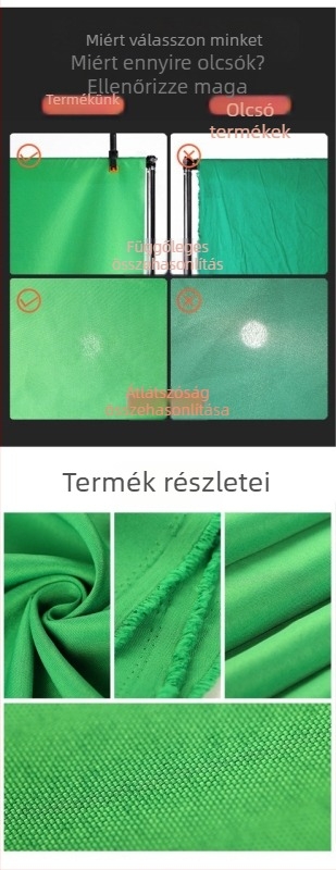Fotóháttér kendő - Zöld képernyő, Anyag: szénszál, Univerzális kompatibilitás, Márka: Alapértelmezett opció