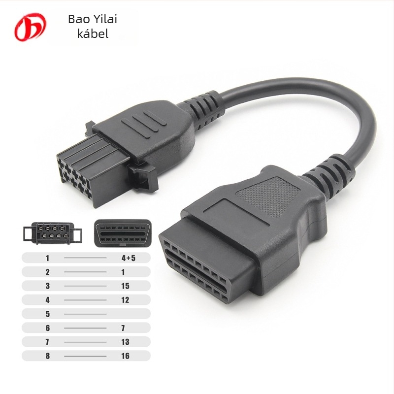 OBD2 diagnosztikai kábel Volvo V3 CDP női csatlakozóval OBD-hez – 8-pins, modell VLV8P, 12V, működési hőmérséklet -20°C–60°C